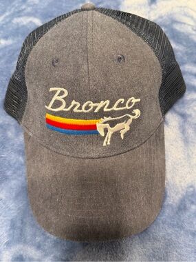 Ford Bronco Hat - Gray with Red/Yellow/Blue Stripes